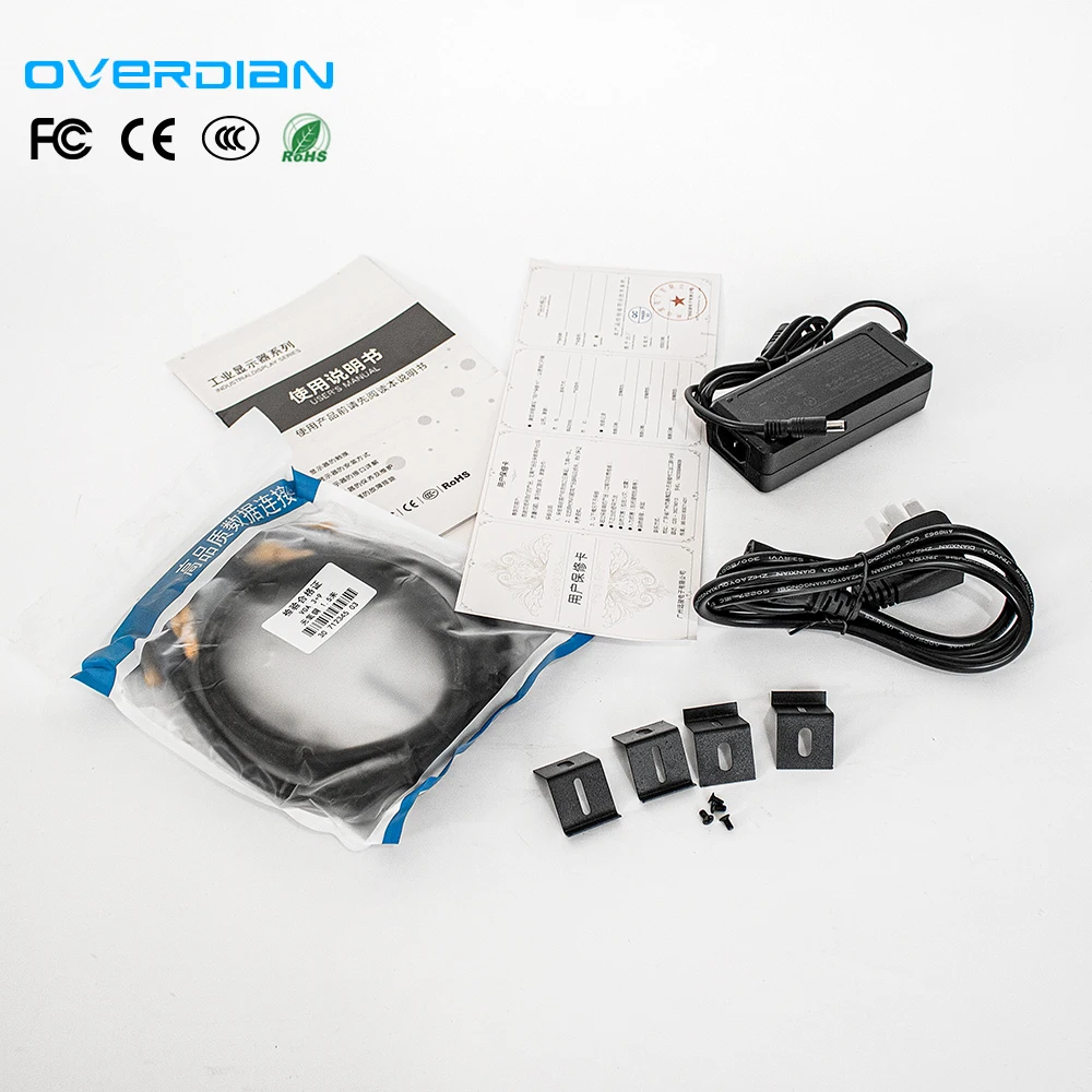 Top Grade 10.1 Inch Hd Vga Input Industrial Monitor 350 Cd/M2 High Brightness Embedded / Open Frame Touchscreen Monitor