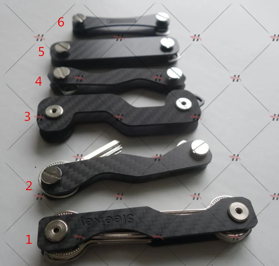 2021 Fashion Compact Clever Key Organizer Key Holder Keychain Organizer Carbon Fiber Gift Box