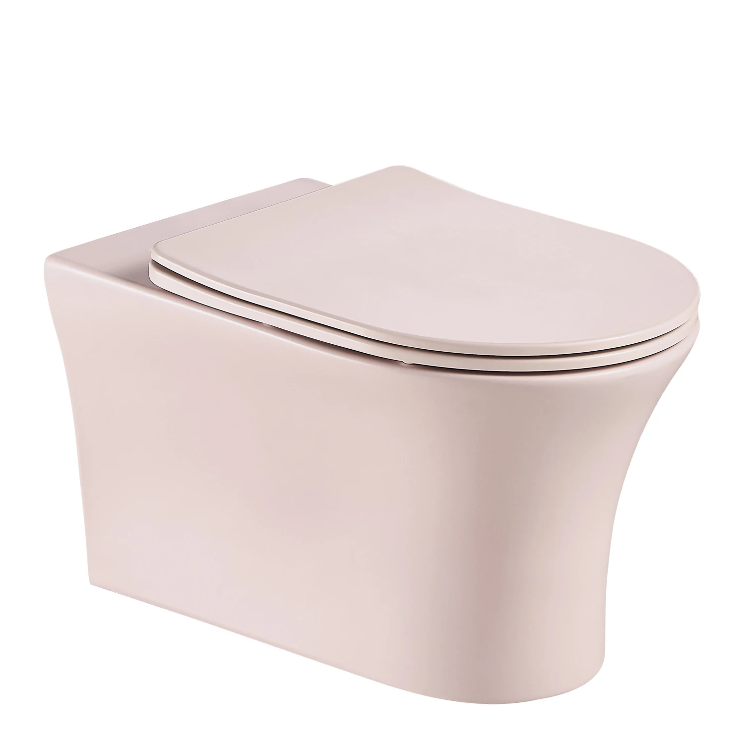 High quality european ceramic sanitary ware one piece wc toilet commode bathroom matt pink wall hung toilet