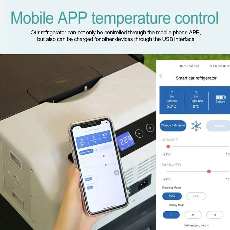 Новое поступление, портативный компрессорный холодильник с логотипом OEM, 15 л, 30 л, 40 л, 50 л, 12 В, автомобильный холодильник постоянного тока