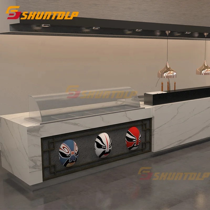 Luxury Commercial Salad Bar  Display Refrigerator buffet cooler modern hotel sushi buffet counter equipment design