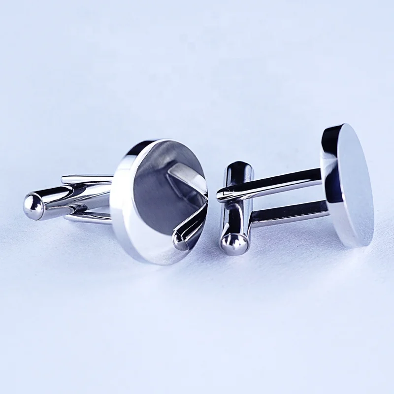 Design  your own cufflinks Round men engraved custom Logo French Cuff Shirt stainless steel cufflink jewelry engraving