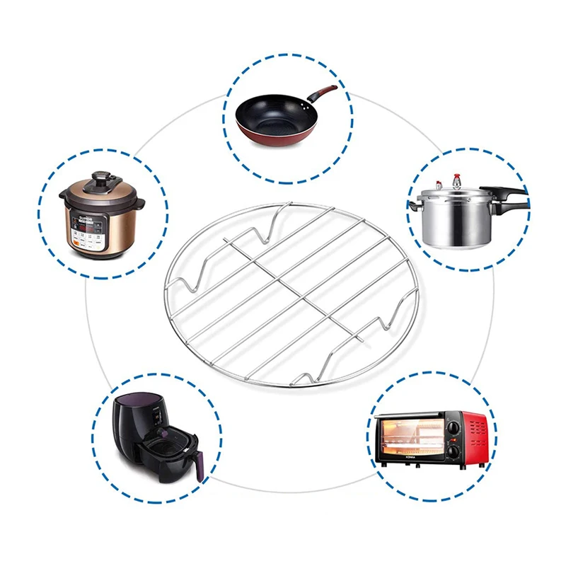 Stainless Steel Steamer Rack of  Inches Multi-Purpose Round Cooling Racks for Baking, Canning, Cooking, Steaming