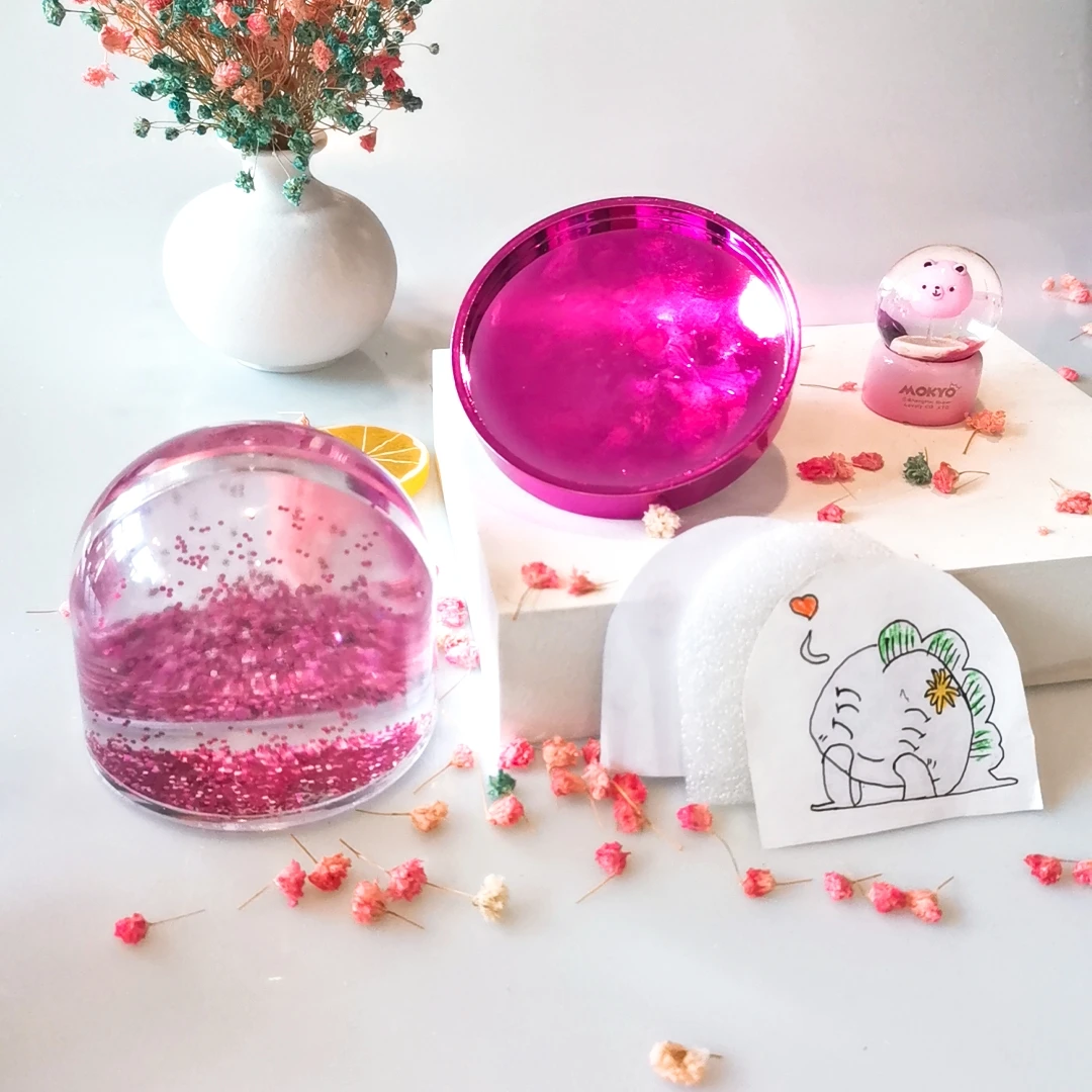 Wholesale Unicorn Snow Ball Photo Frame Nice Crystal Water Images Plastic Frame