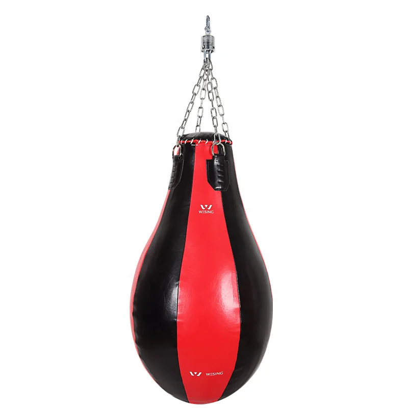 Wesing Customization High Quality Teardrop Punching Bags Heavy Leather Boxing Punching Bag For Adults