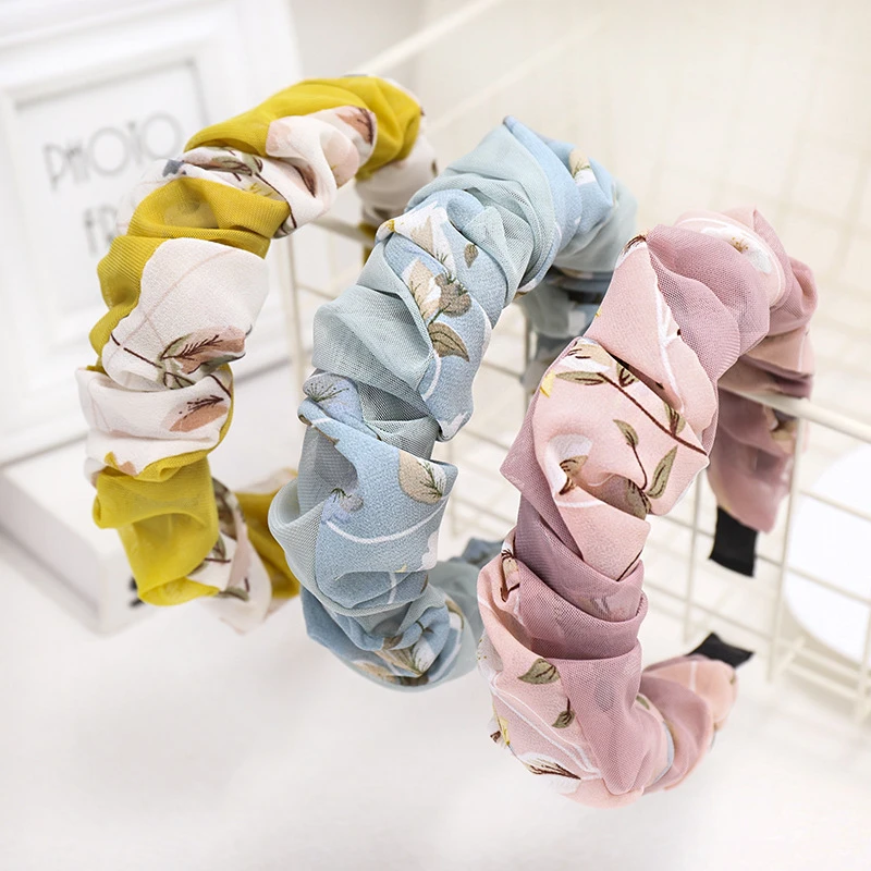 Sweet Fancy Women Soft Flower Chiffon Headbands for Girls Hair Accessories