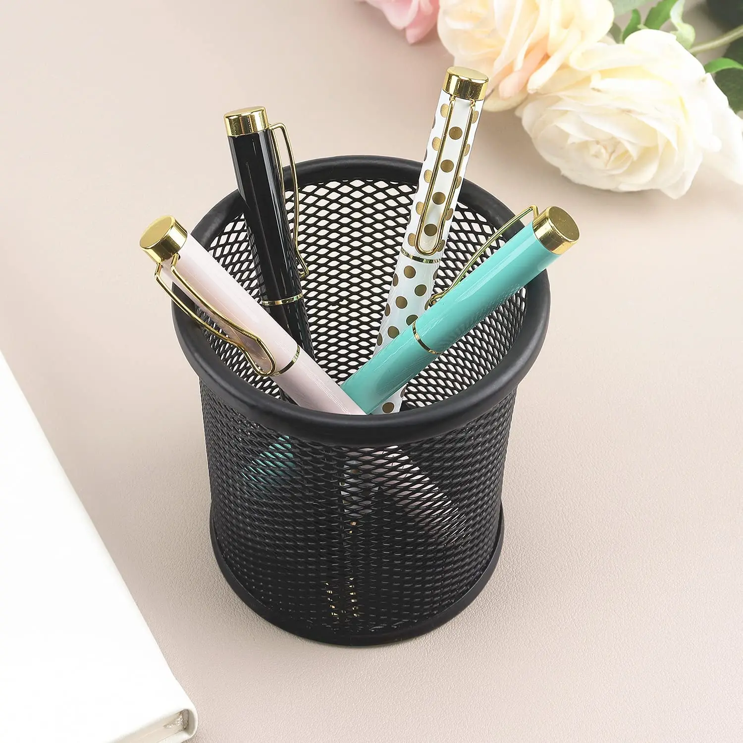 Metal Inspirational Ballpoint Pen Office Gifts for Women Girl Desk Supplies Gold Cute Pen Sets School Girly