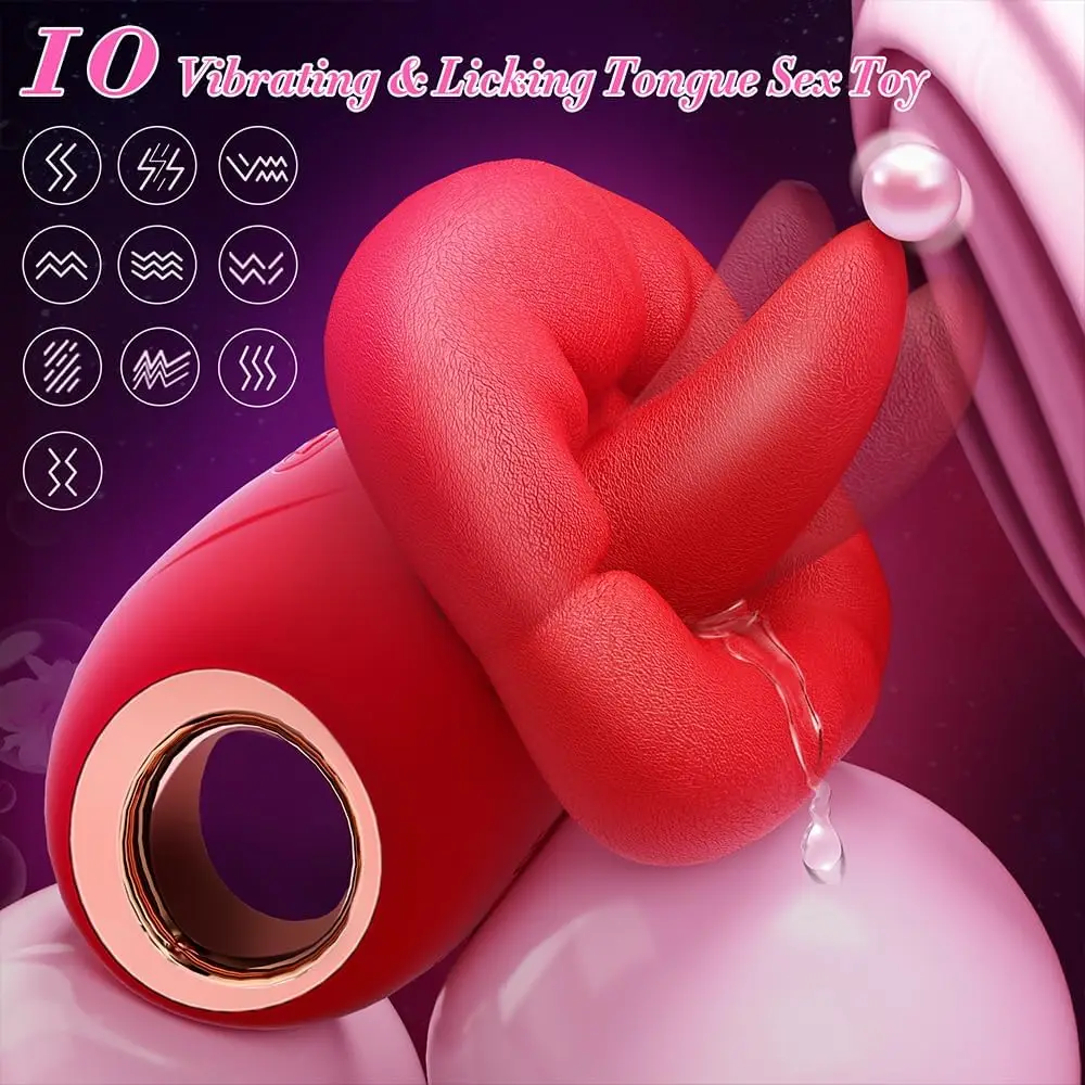 Hot Selling Licking Tongue Vibrator With 10 Licking Womens Sex Toys Nipple Clitoris Stimulator Adult Toys