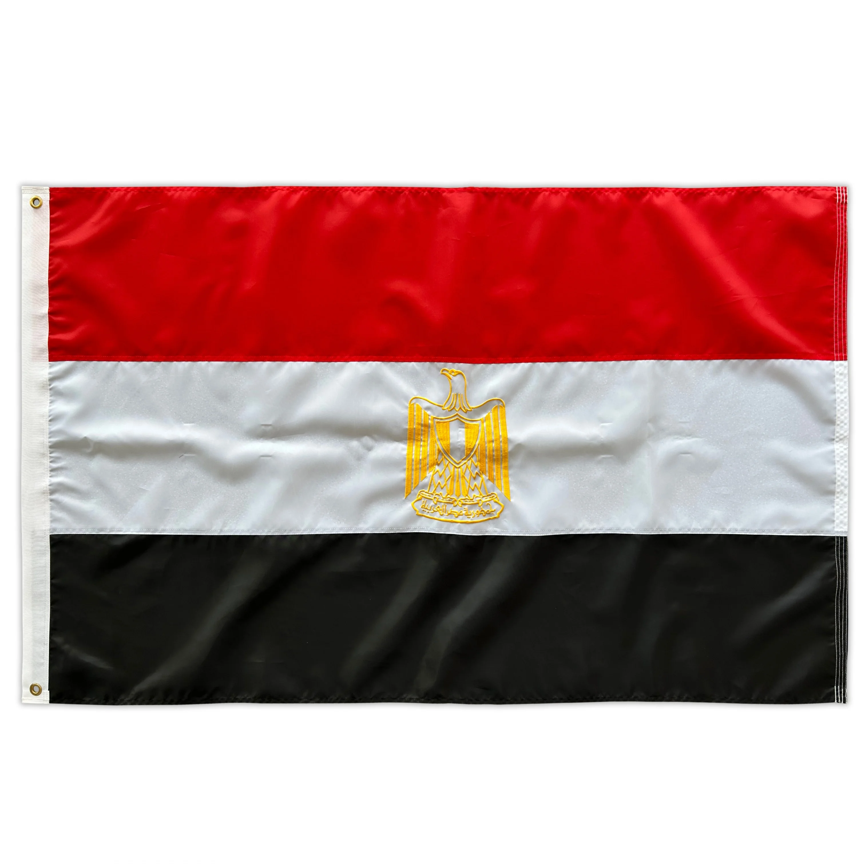 Luxury Made Embroidered Egypt Flag Banner with Brass Grommets Waterproof UV Resistant Embroidered Country Flag of Egypt