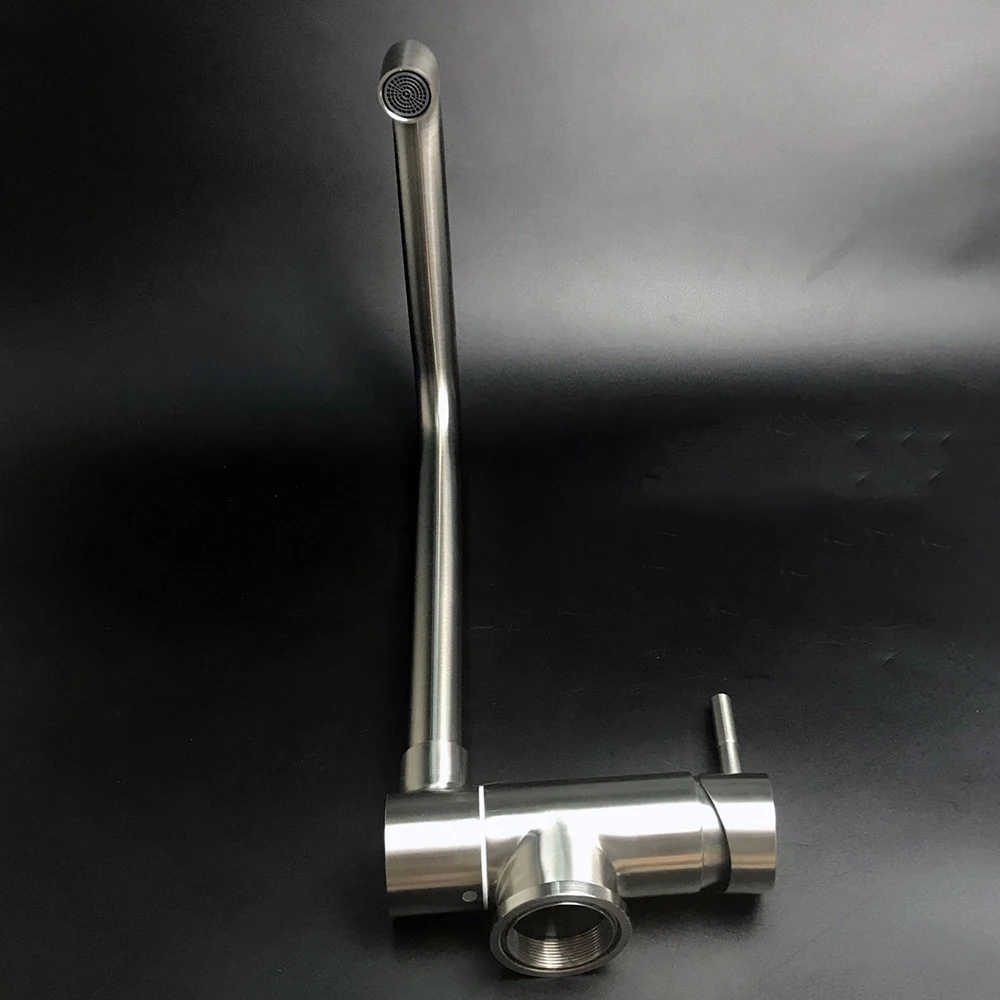 304 Stainless Steel Brushed Nickel Kitchen Sink Aerator Folding Faucet