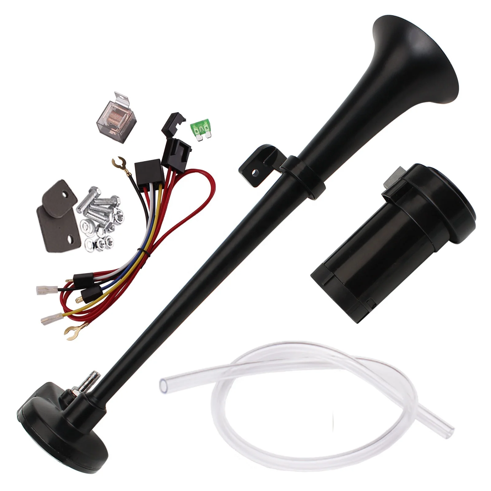 FARBIN Train Horn for Truck 24V 150 db Air Horn for Car Super Loud Single Trumpet Truck Horn with Compressor and Wire Harness