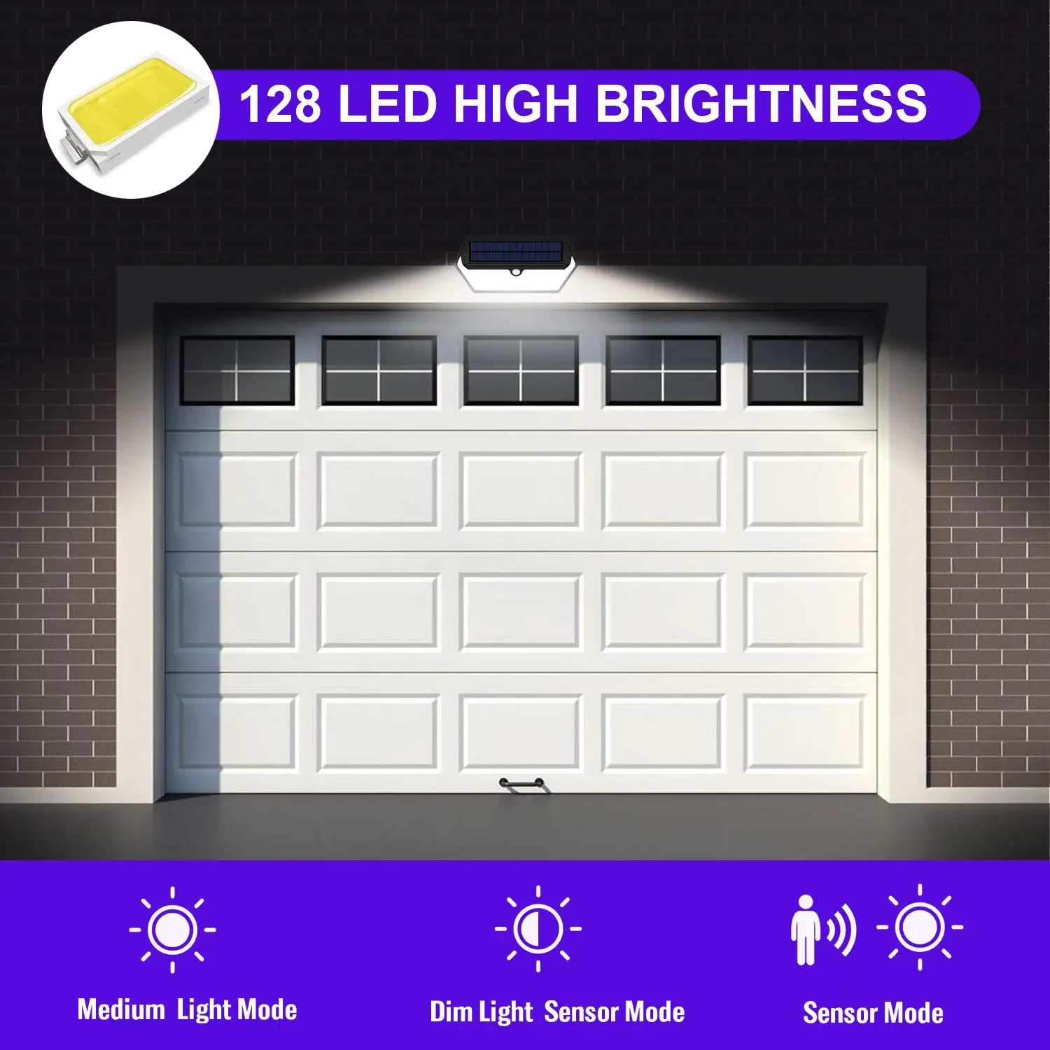 outdoor lamps led garden solar wall light 128 led