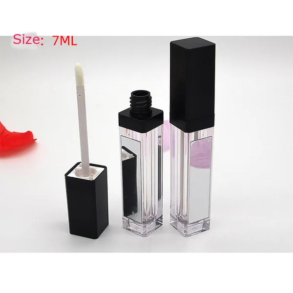 Silver private label 8g empty containers with led light and mirror, 8ml empty lip gloss glitter packaging