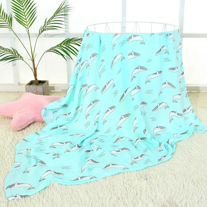 Bindi High quality 2 layer bamboo cotton lemon pattern zoo baby blanket swaddle muslin swaddle blankets