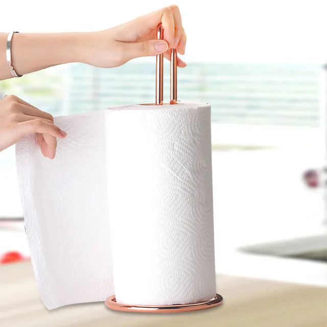 Kitchen roll holder home One piece welding round U shaped easy tear save space polished bold material kitchen roll holder
