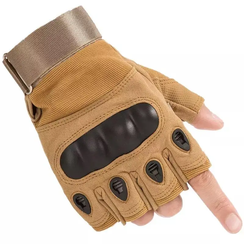 Riding Hiking Fitness Tactical Combat Gloves Hard Knuckle Gloves Half Finger Tactical Gloves