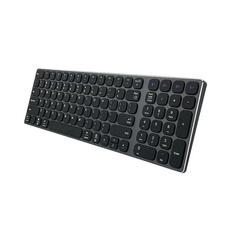 Super Slim PC Computer Keyboard 105 Keys 2.4G Wireless BT5.0 Type-C Rechargeable Office Keyboard for Macbook IMB-8200U