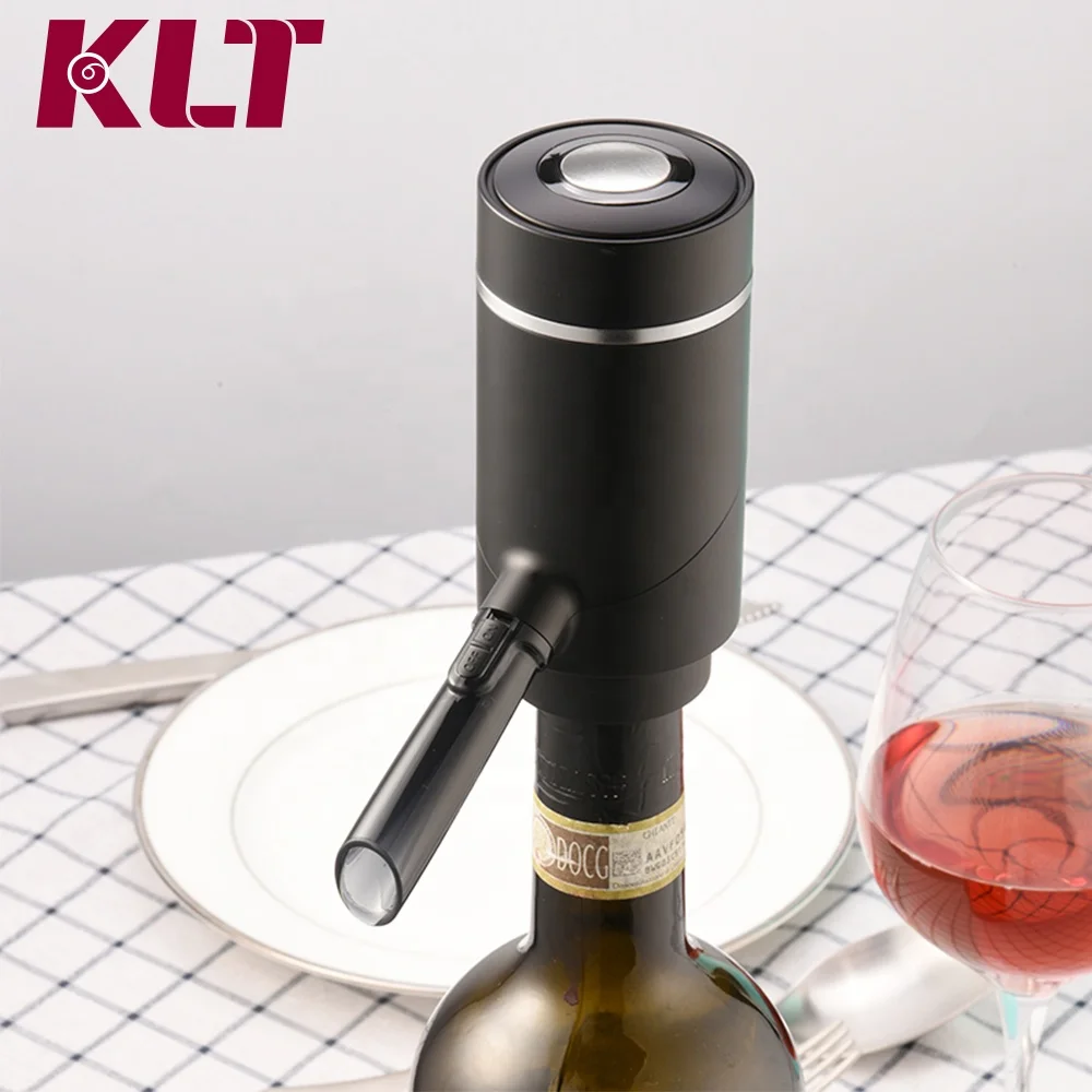 Black food grade electric wine aerator and dispenser wholesale stainless steel smart wine pourer