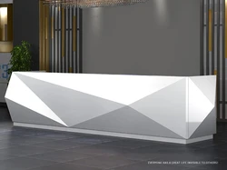 2019 Latest piano baking paint white modern office elegant reception desk