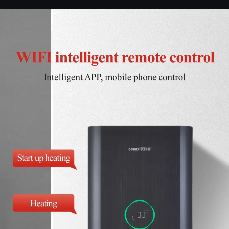 Tempered Glass panel 16 kW Central Heating Electric combi boiler for properties with shower perfect replacement of gas boilers