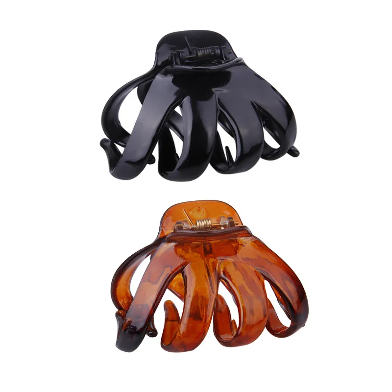 Women Girls Jaw Clamp Summer Acrylic Resin tortoise shell Octopus Hair Claw Clip Hair Accessory