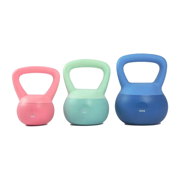 Soft  kettle bell hip push kettlebell iron sand mixture  Floor protect weight lifting custom logo kettle bell