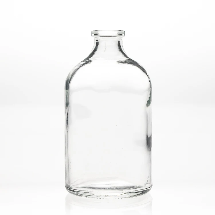clear glass vial 100 ml penicillin glass bottle rubber stopper