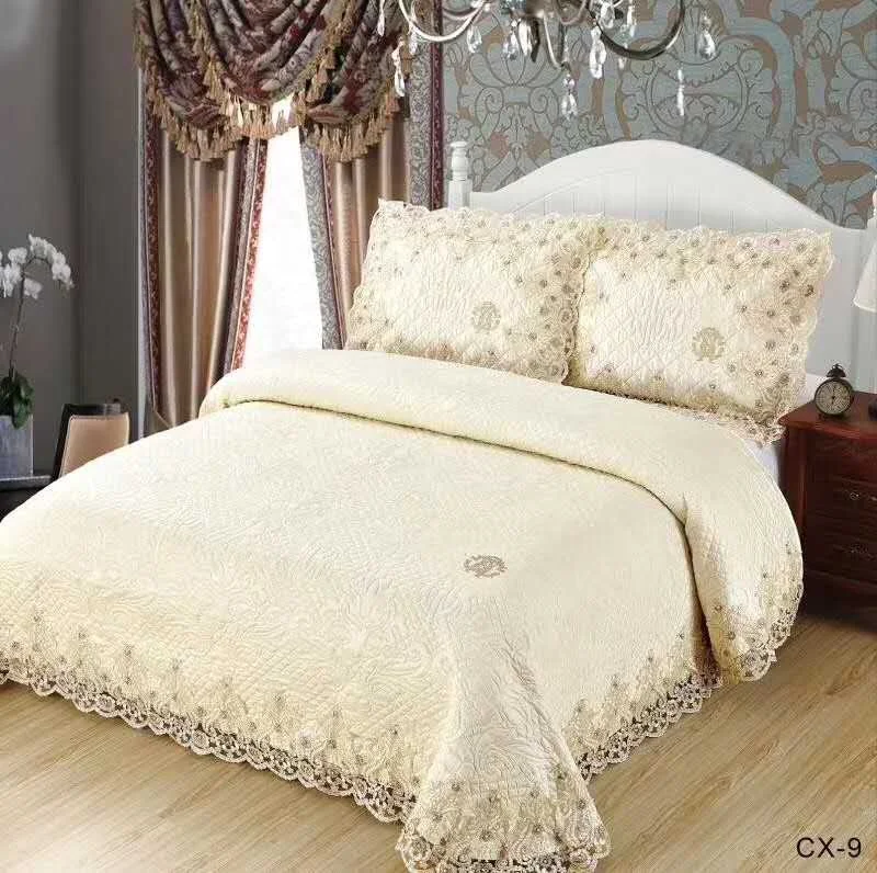 
2020 new design luxury wholesale high quality cotton bedspread quilt set 