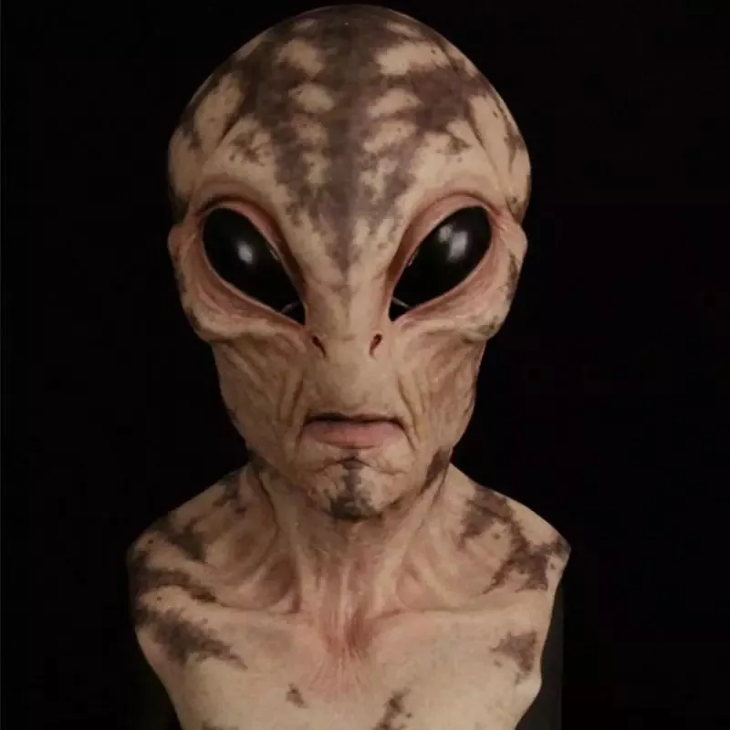 Wholesale Full face realistic Halloween Latex black face Scary alien mask Costume party
