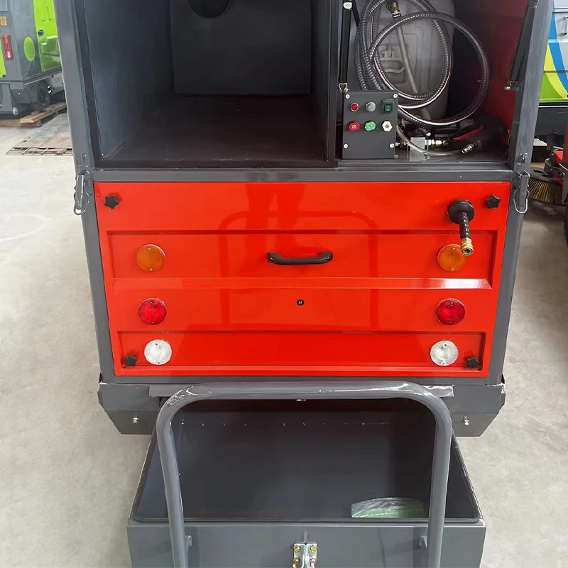 Powerful electric fully enclosed sweeper driving broom cleaning machine road sweeper