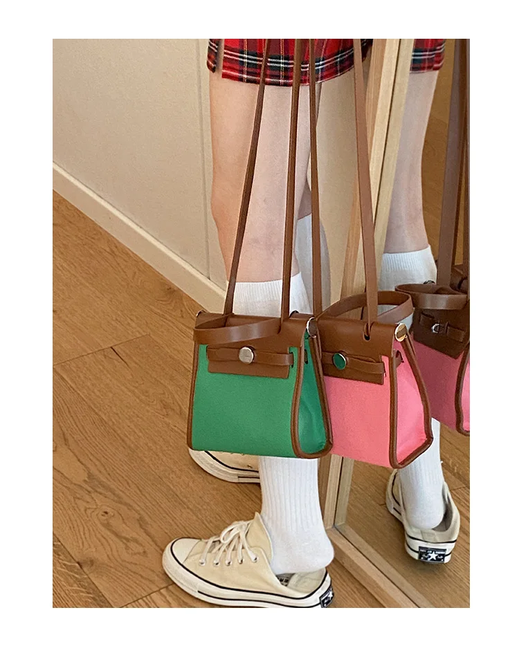 High Quality Large Capacity Casual Ladies Bags Handbags New Fashion Fashion Canvas Button Handbags