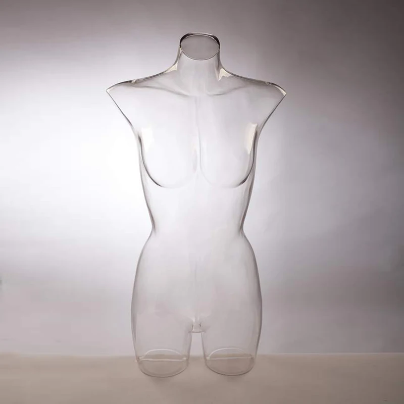 Female half body mannequin Straight waist torso transparent mannequin for underwear