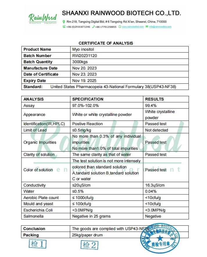Пищевая добавка инозитол порошок Мио CAS 87-89-8