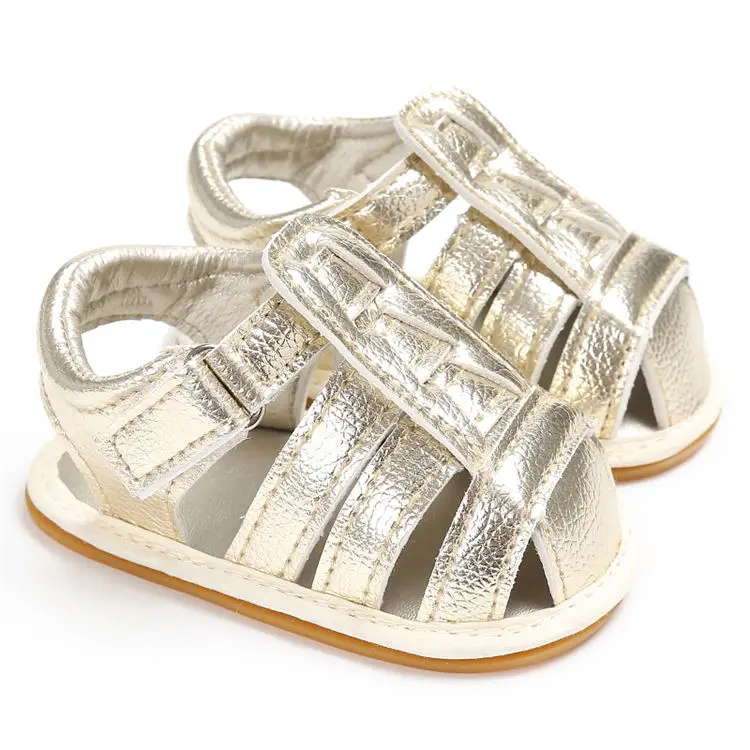 2022 hot sale Rubber sole PU leather summer Newborn boy baby sandals