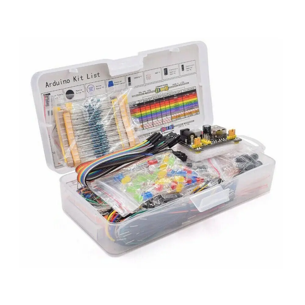 Starter Kit for Ar-du-ino Resistor /LED / Capacitor / Jumper Wires / Breadboard resistor Kit with Retail Box