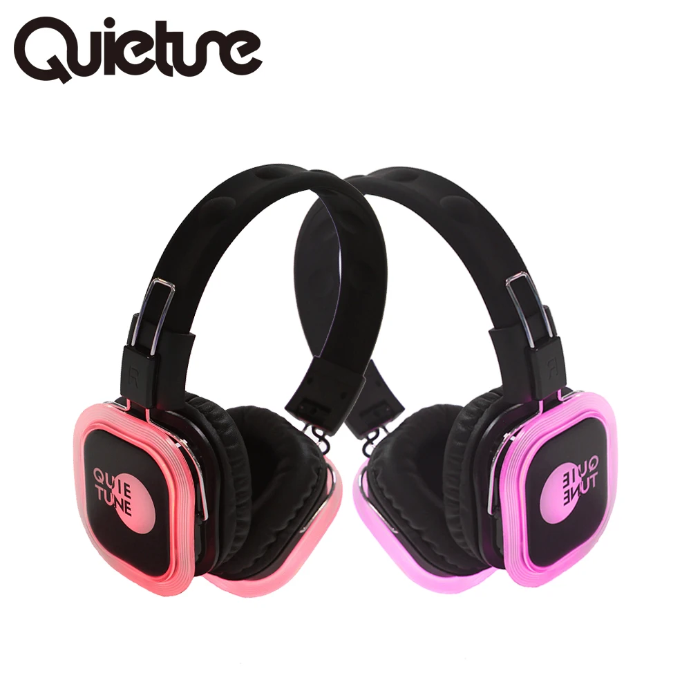 F39 silent disco headphones and transmitter LED noise cancel outdoor party fitness head set hush concert stereo DJ earphone