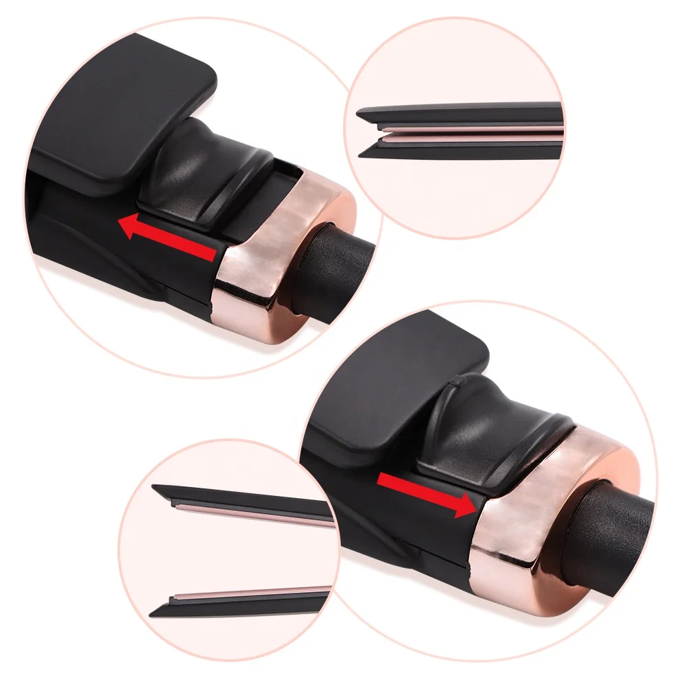 Potable Touchscreen LCD Hair Straightener Flat Iron Titanium Plates Super Thin Body