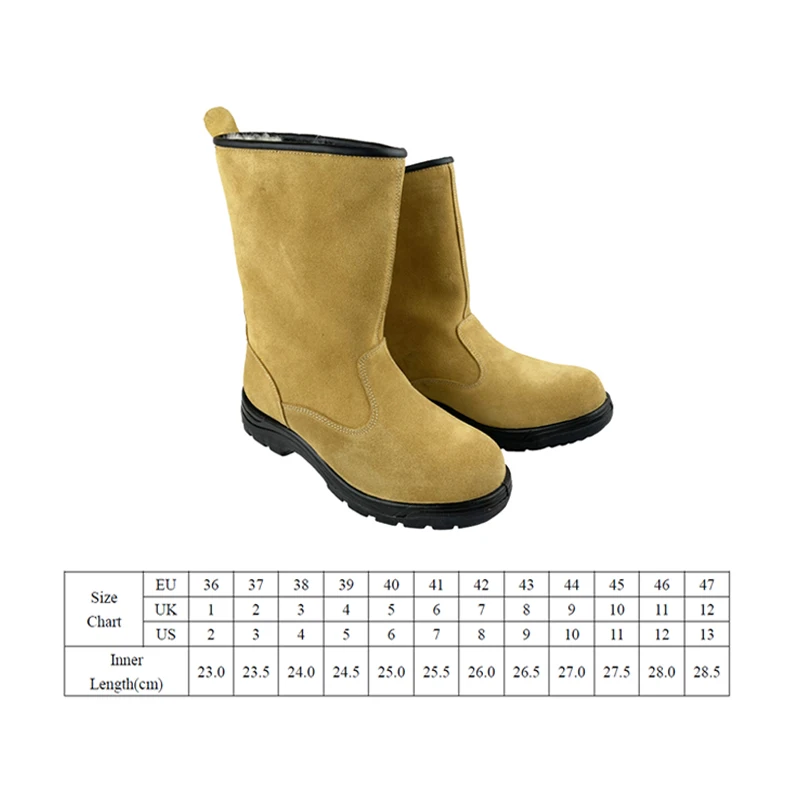 New Style Security Boots For Man  Slip Resistant Composite Toe Kelvar Midsole Cow Leather Oil Field Desert Safety Shoes