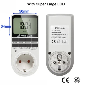 XZX EU/UK/US/AU Digital Light Timer Plug Outlet Timer Socket LCD Display Energy Saving Timer Socket