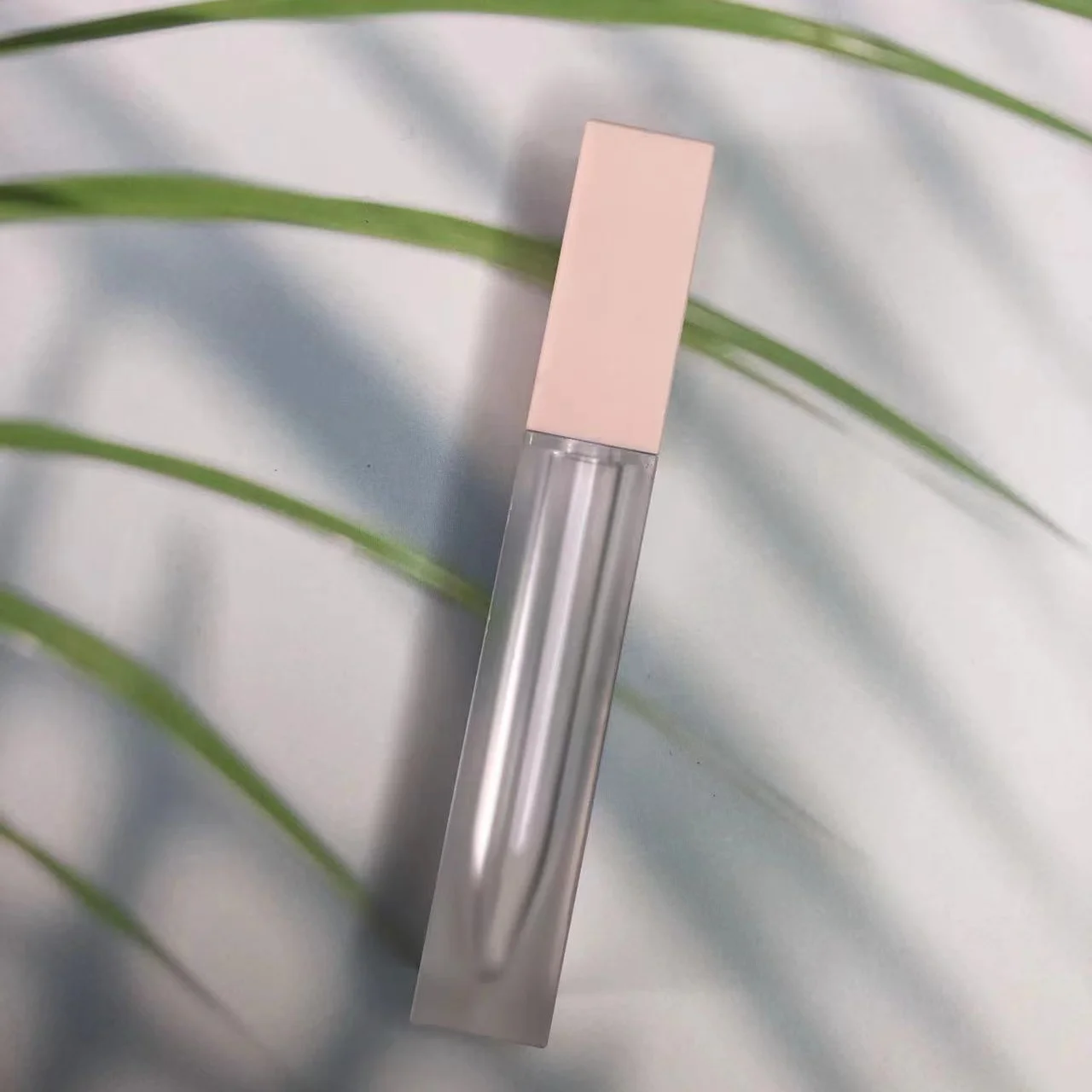 Refillable 7ml square Empty clear Rectangular Frosted Plastic Liquid Lipstick Tube Lip Gloss Container for Sale