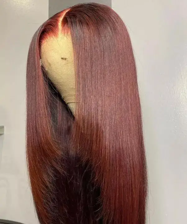 13X3Pre Plucked Mixed colorful Natural Hairline HD Synthetic Lace front hair wig for Women