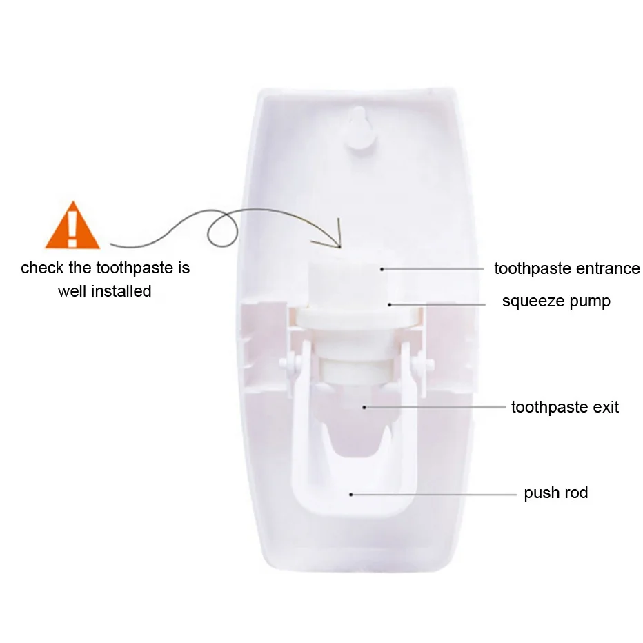 One Stop Shopping Wall Mounted Kids Toothbrush Holder Set Bathroom Tooth Brush Holder Toothpaste Squeezer Dispenser And With Automatic