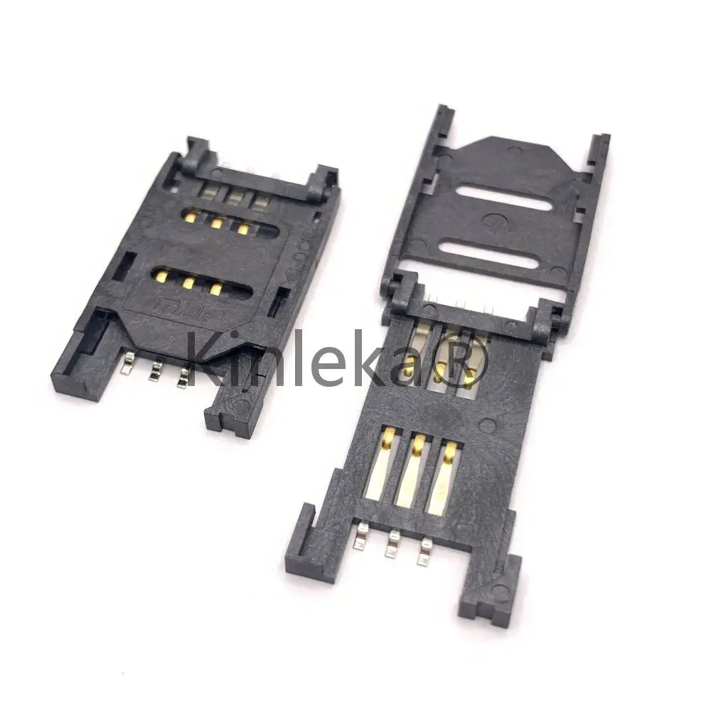 High quality sim card power socket c713 6pin or 8pin SMT flip type PCB SIM card connector