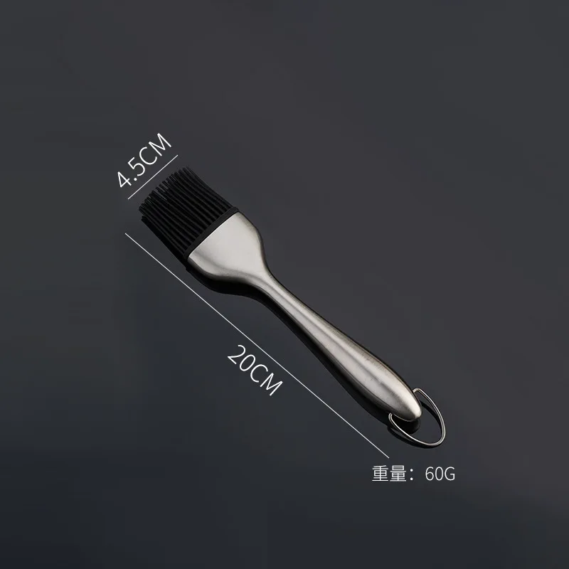 Kitchen utensils Silicone brush Stainless steel long handle barbecue brush food grade pastry tools with Hollow handle