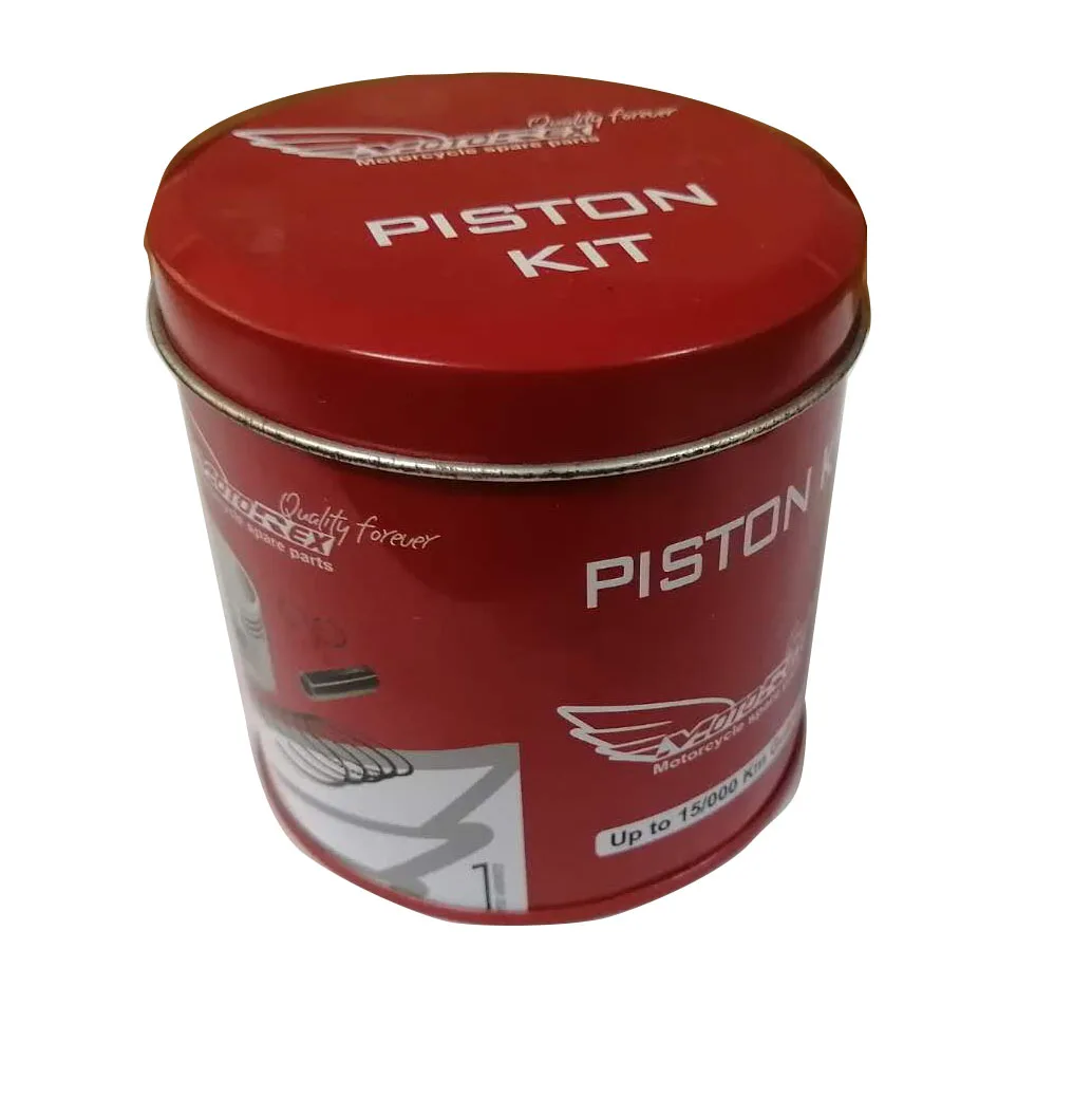 
High quality 2.2oz 100ml cylinder tin can boxes for Honda 150 piston ring kit packaging 