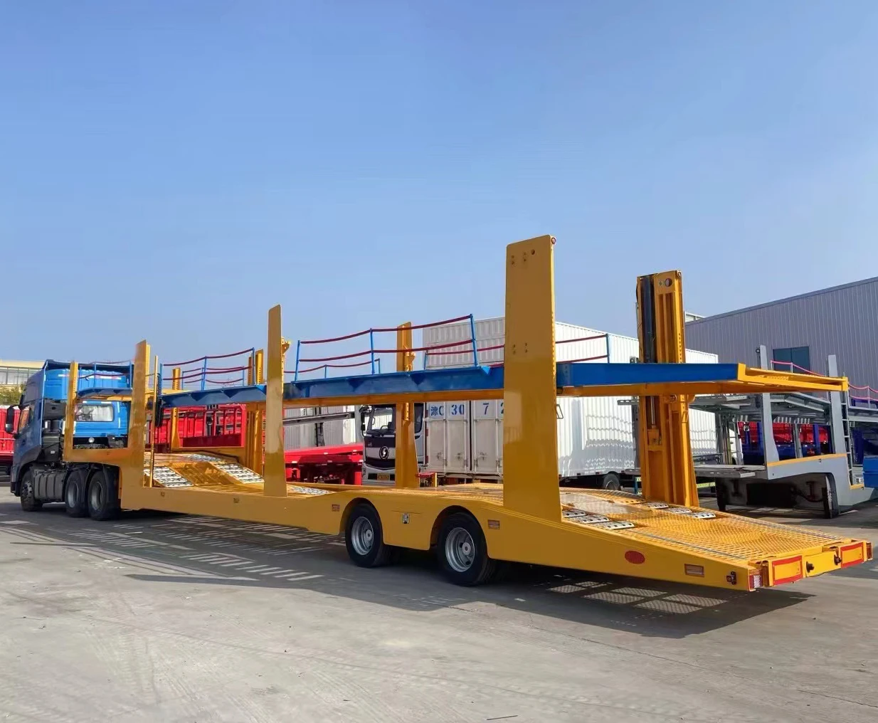 High quality car hauler transport trailer skeleton car transporter trailer