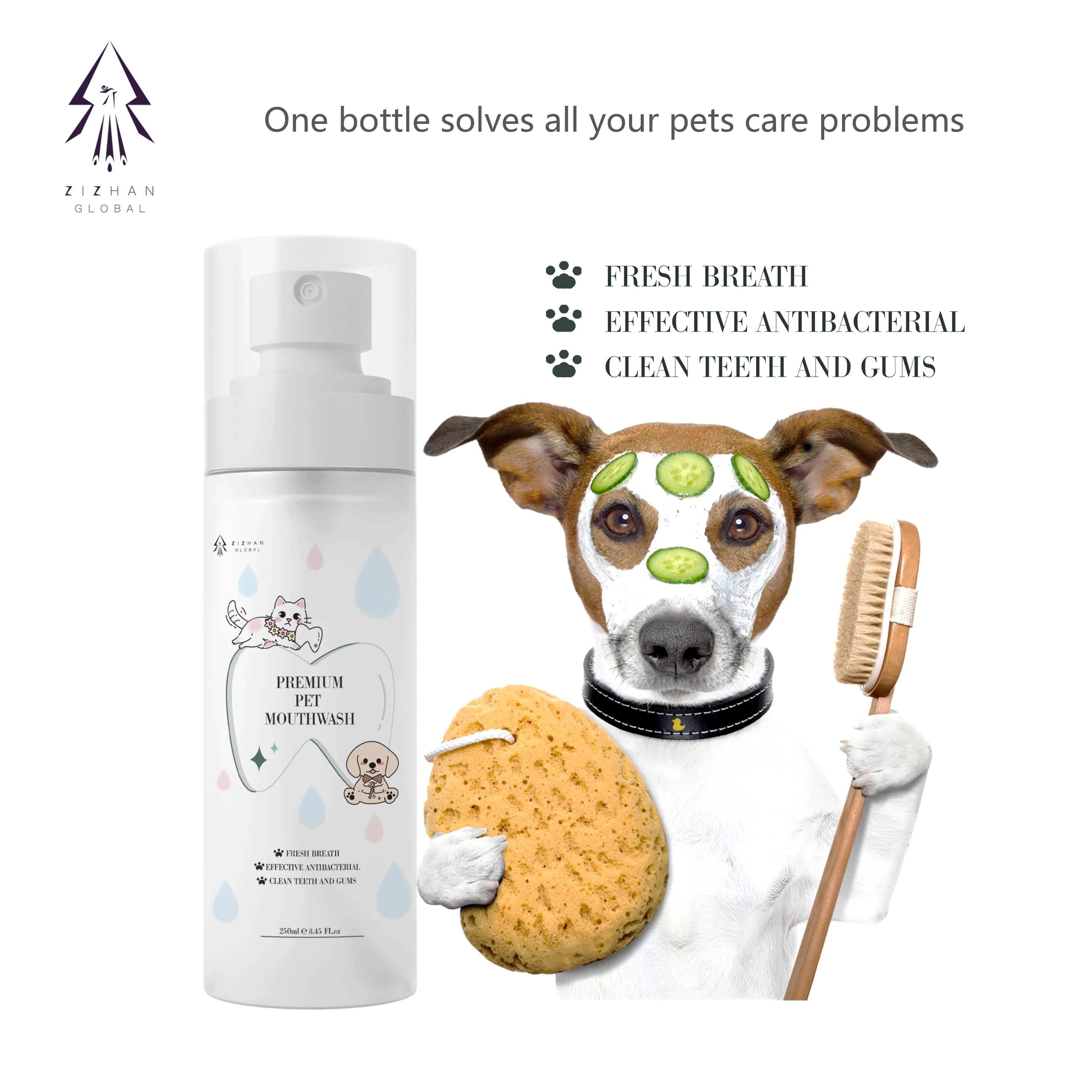 New Designed Natural Formula Pet Teeth Cleaning Oral Dental Care Water Pet Mouthwash Spray