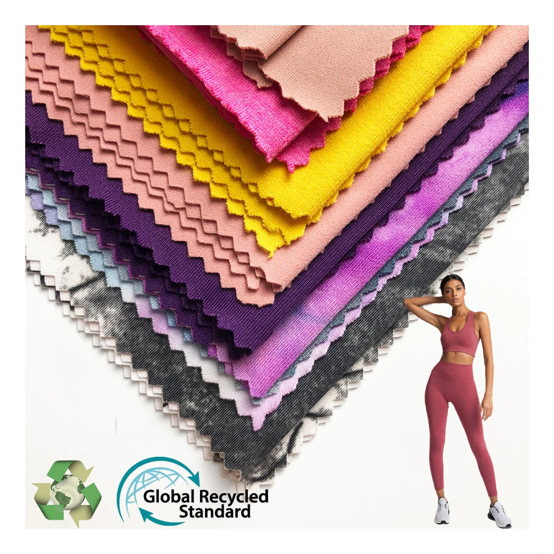 Lulu Striped Fabric 230g Nylon High-elastic Yoga Clothing Fabric Sports Leggings Yoga Pants Stretch Tricot Spandex Fabric Plain