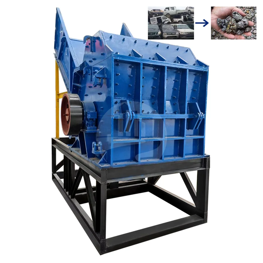 Hot Selling Waste Scrap Metal Aluminum Recycling Machine Bicycle And Waste Can Metal Hammer Mill Crusher