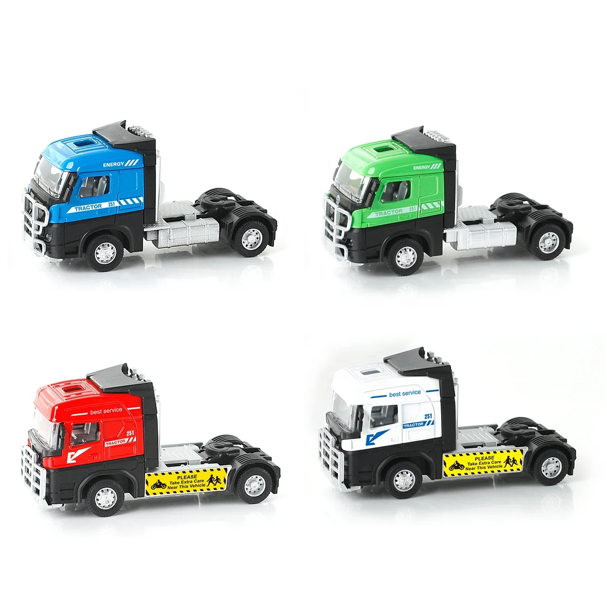 XINYU 1:60 Scale Car Model European Style Trailer Diecast Metal Truck Kids Friction Power